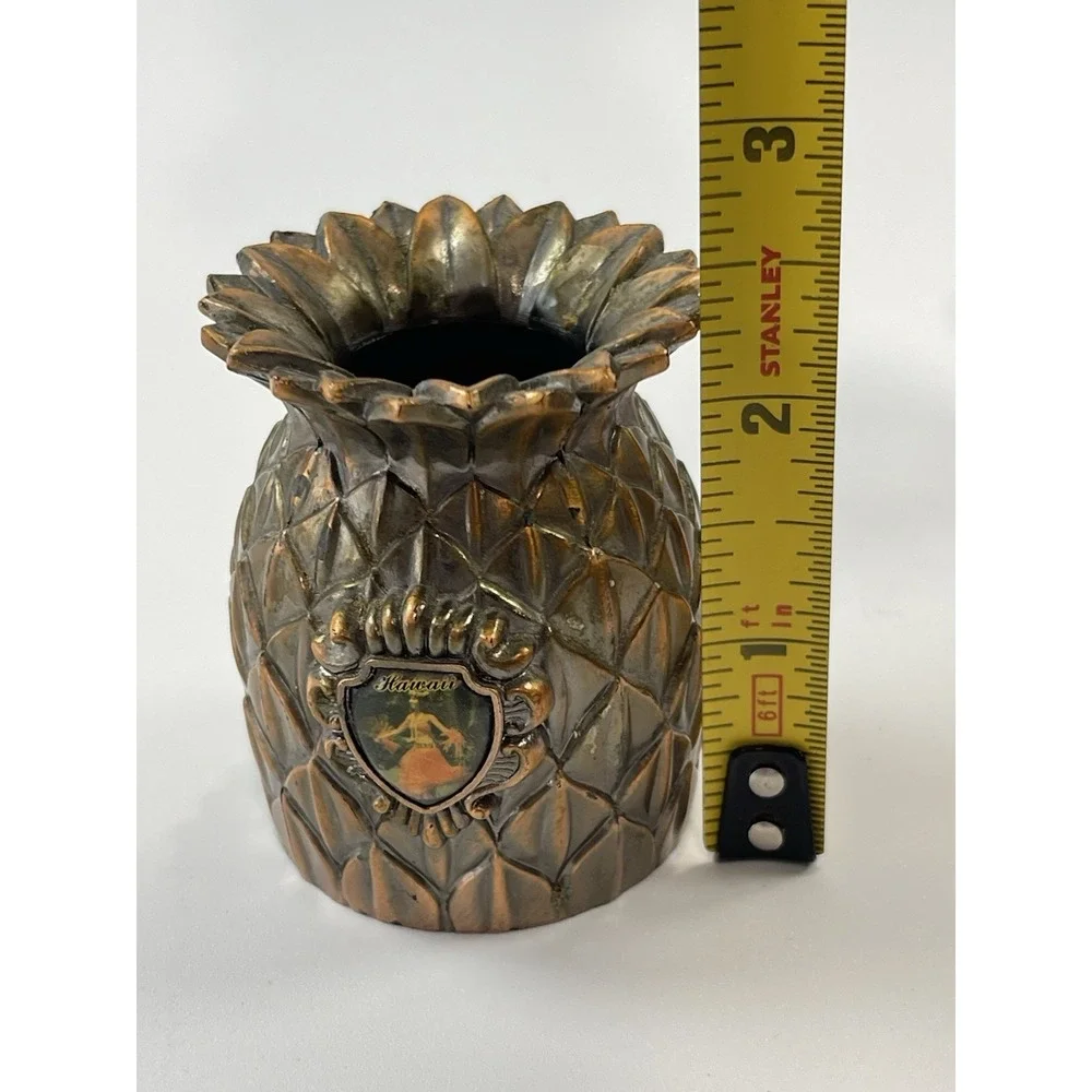 Vintage Copper Hawaii Red Amberina Clear Glass Toothpick‎ Holders Set Of 3